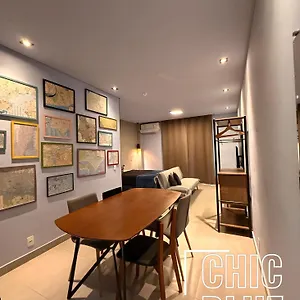 Apartamento Chic Blue Designer Com Vaga De Garagem, São Paulo